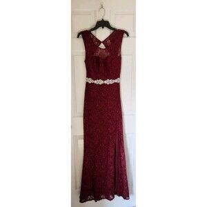 City Triangles Sheath Dress Women's 11 Red‎ Floor Length Sleeveless Formal Prom